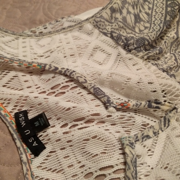 Multi-colored tank dress As U Wish w/ lace neck - Picture 3 of 6